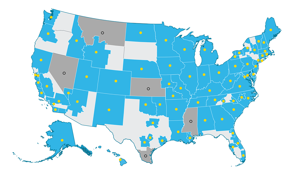 Map of coalition locations
