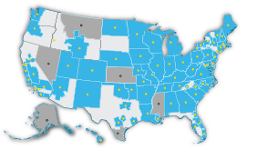 Map of the United States - Coalition Locations