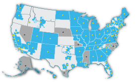 Map of the United States - Coalition Locations