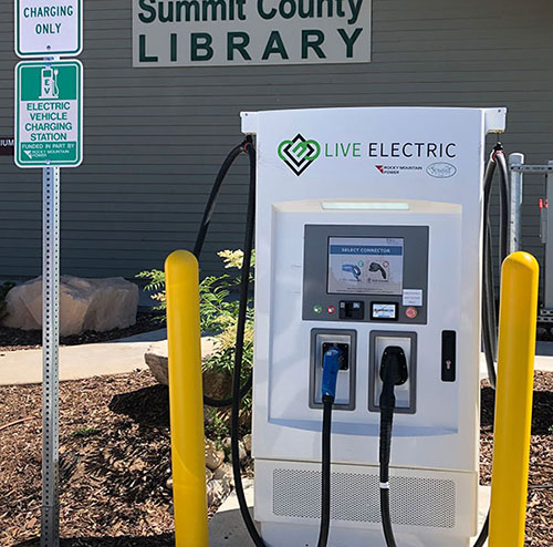Photo of a public charging station.