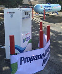 Photo of a liquefied petroleum gas fueling station.